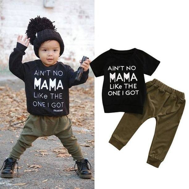 Toddler Baby Boys Kids Short Sleeve Star Print T-Shirt Tops+Trousers Clothes Set